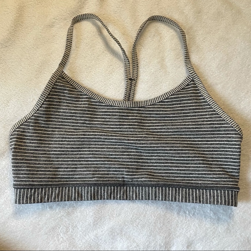 lululemon athletica Gray Striped Bra